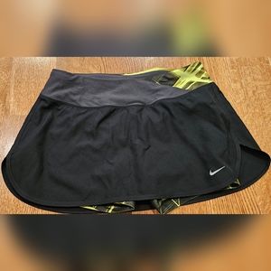 Nike dry-fit tennis skirt with shorts small black and lime green
